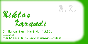 miklos karandi business card